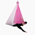 Hamak cieniowany OMG yoga nylon 5 x 2,8 m biało-różowy